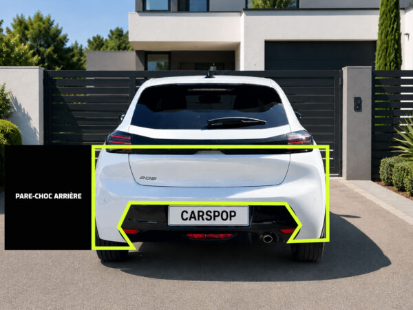Pare-chocs arrière à peindre pour Peugeot 208 II (depuis 2019) - Neuf adaptable
