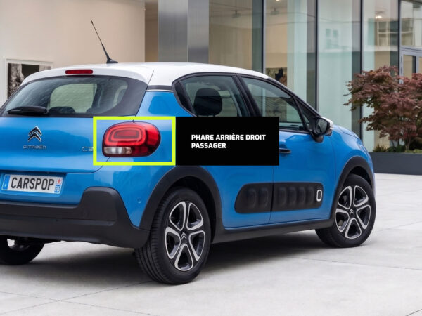 Feu arrière droit halogène pour Citroën C3 III (2016 – 2024) – Neuf adaptable